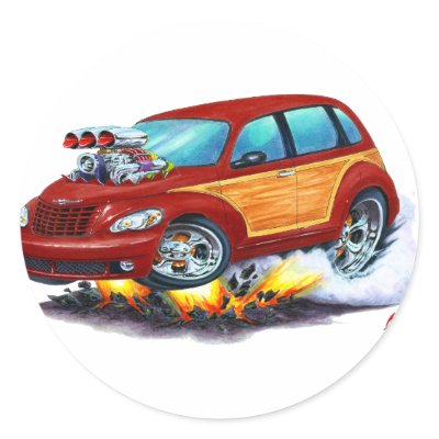 2008-10 PT Cruiser Maroon Woodie Sticker by maddmaxart