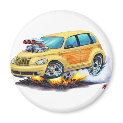 2008-10 PT Cruiser Tan Woodie Refrigerator Magnet by maddmaxart