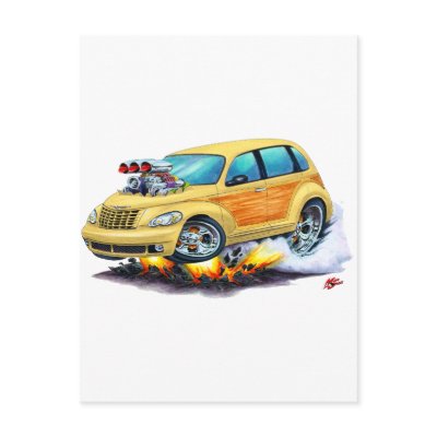 2008-10 PT Cruiser Tan Woodie Postcards by maddmaxart