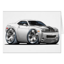 2008-2010 Challenger White Car Greeting Card
