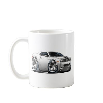 2008-2010 Challenger White Car Mug
