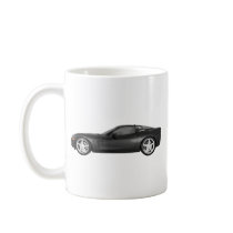 2008 Corvette: Sports Car: Black Finish Mugs