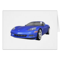 2008 Corvette: Sports Car: Blue Finish: Greeting Card