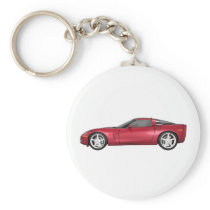 2008 Corvette: Sports Car: Candy Apple Finish: Key Chain