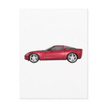 2008 Corvette: Sports Car: Candy Apple Finish: Post Card