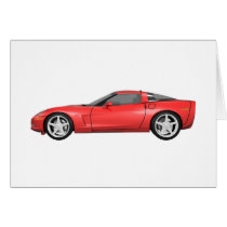 2008 Corvette: Sports Car: Red Finish: Card