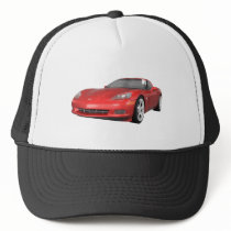 2008 Corvette: Sports Car: Red Finish: Trucker Hats