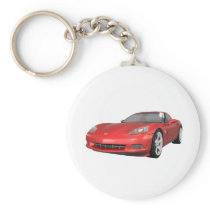 2008 Corvette: Sports Car: Red Finish: Key Chains