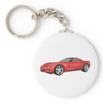 2008 Corvette: Sports Car: Red Finish: Keychains