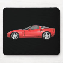 2008 Corvette: Sports Car: Red Finish: Mouse Pad