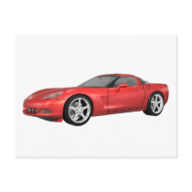 2008 Corvette: Sports Car: Red Finish: Postcards