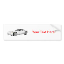 2008 Corvette: Sports Car: White Finish: Bumper Sticker