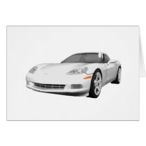 2008 Corvette: Sports Car: White Finish: Cards