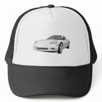 2008 Corvette: Sports Car: White Finish: Mesh Hat