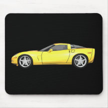 2008 Corvette: Sports Car: Yellow Finish: Mousepad