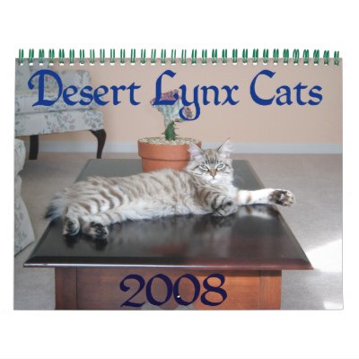 Filled with adorable and beautiful desert lynx cats, this calendar will 