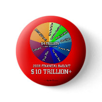 2008 Financial Bailout Souvenir Button $10T
