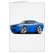 2009-11 Challenger RT B5 Blue-White Car Greeting Cards