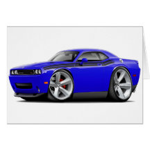2009-11 Challenger RT Blue-Black Car Greeting Card