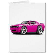 2009-11 Challenger RT Fuschia-White Car Greeting Card