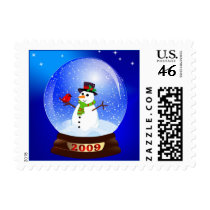 2009 Cute Christmas Snowglobe Postage postage by SquirrelHugger 2009 Cute Christmas Snowglobe Postage postage