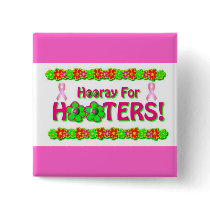 2009 Hooray for Hooters pin with pink ribbons buttons by mosimpkins 2009 Hooray for Hooters pin with pink ribbons buttons