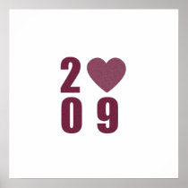 2009 red with heart poster