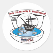 2009 Tea Party Round Stickers