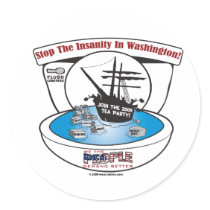 2009 Tea Party Round Stickers