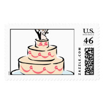2009 Wedding Cake Invitation Stamps
