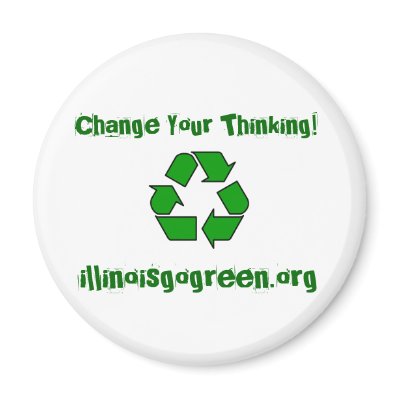 200px-Recycle001.svg, Change Your Thinking!, il... Refrigerator Magnet by illinoisgogreen