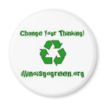 200px-Recycle001.svg, Change Your Thinking!, il... Refrigerator Magnet