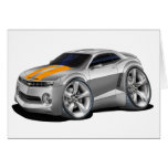 2010-11 Camaro Grey-Orange Car Greeting Cards