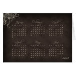 2010 Calendar Floral Greeting Card Beige Brown