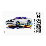 2010 Camaro White-Black Car Postage Stamp