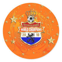 2010 Champions of the World the Netherlands Round Stickers