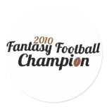 2010 fantasy football champion round sticker