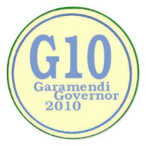 2010 Garamendi Round Stickers