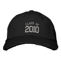 2010 graduation cap in black embroidered hats