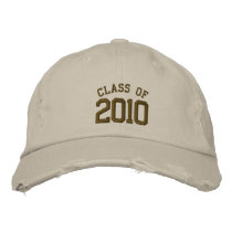 2010 graduation cap in Khaki embroidered hats
