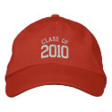 2010 graduation cap in orange embroideredhat