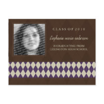 2010 Graduation Party Invitation Argyle Charm postcards