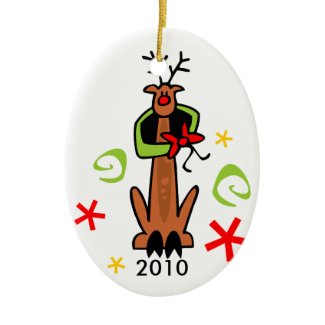 2010 Rudolph Reindeer Holiday Ornament ornament