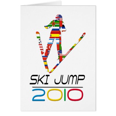2010: Ski Jump Greeting Cards by nakedzealot