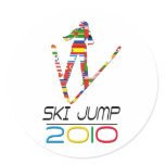 2010: Ski Jump Round Stickers