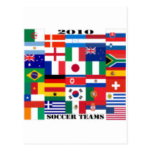 2010 Soccer Teams Flags Post Cards