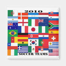 2010 Soccer Teams Flags Refrigerator Magnets