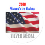 2010 USA Women's Ice Hockey - Silver Medal Round Stickers