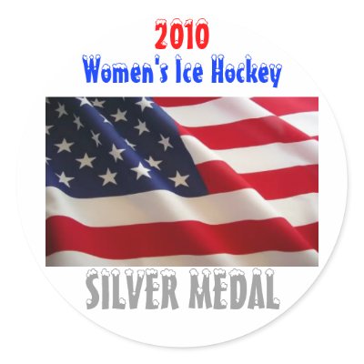 2010 USA Women's Ice Hockey - Silver Medal Round Stickers by Big1011Guy