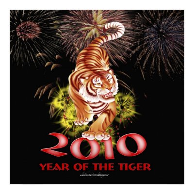 2010 Year of the Tiger Black Poster by bellaxandra
